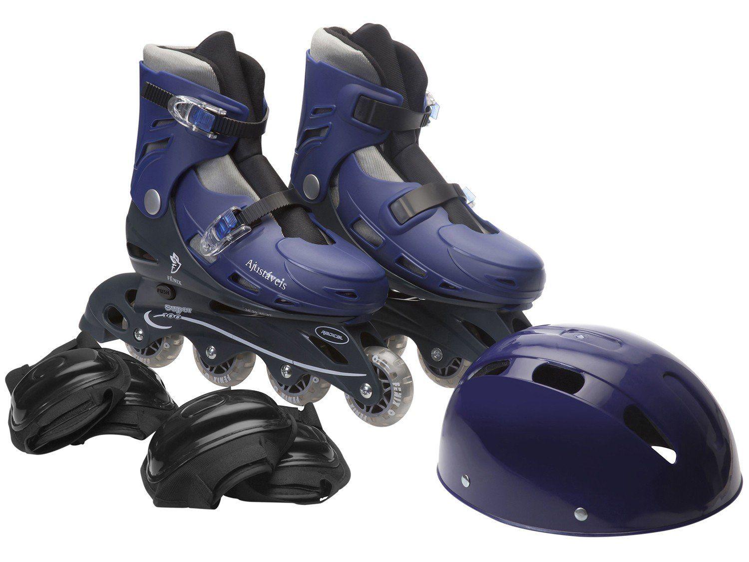 Patins in Line Infantil Fênix AD-01 Azul