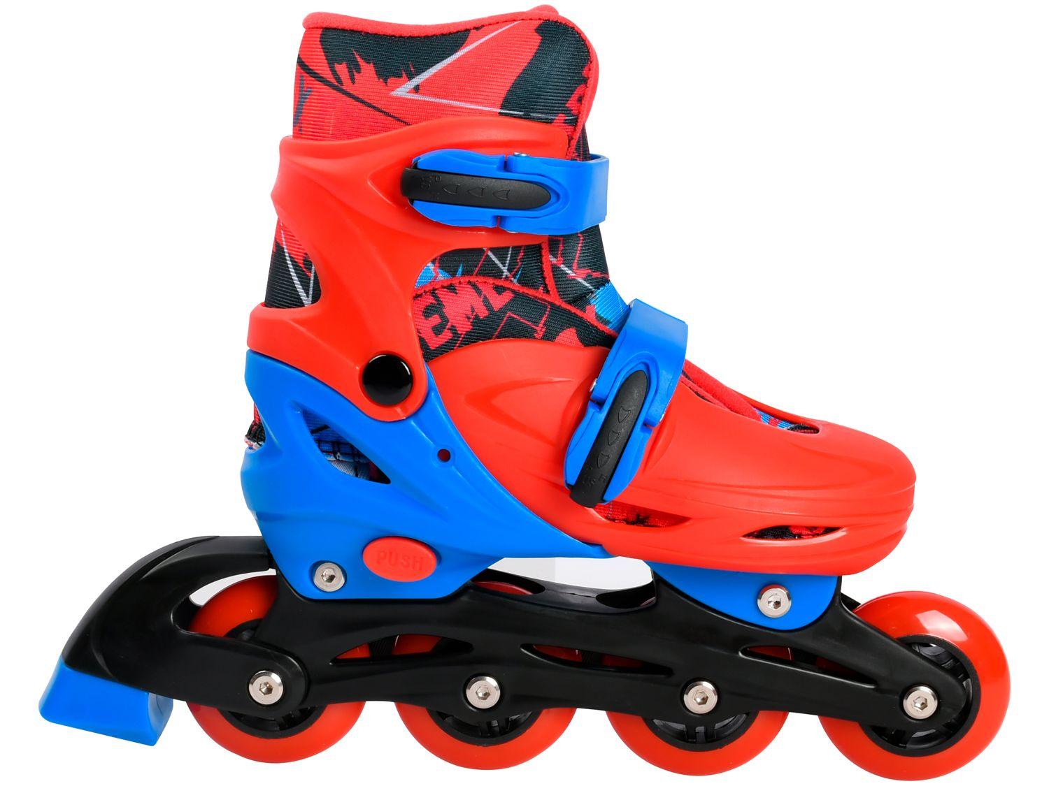 Patins in Line Infantil Xtreme Lulie Sport ML004 Vermelho Azul e Preto com Acessórios