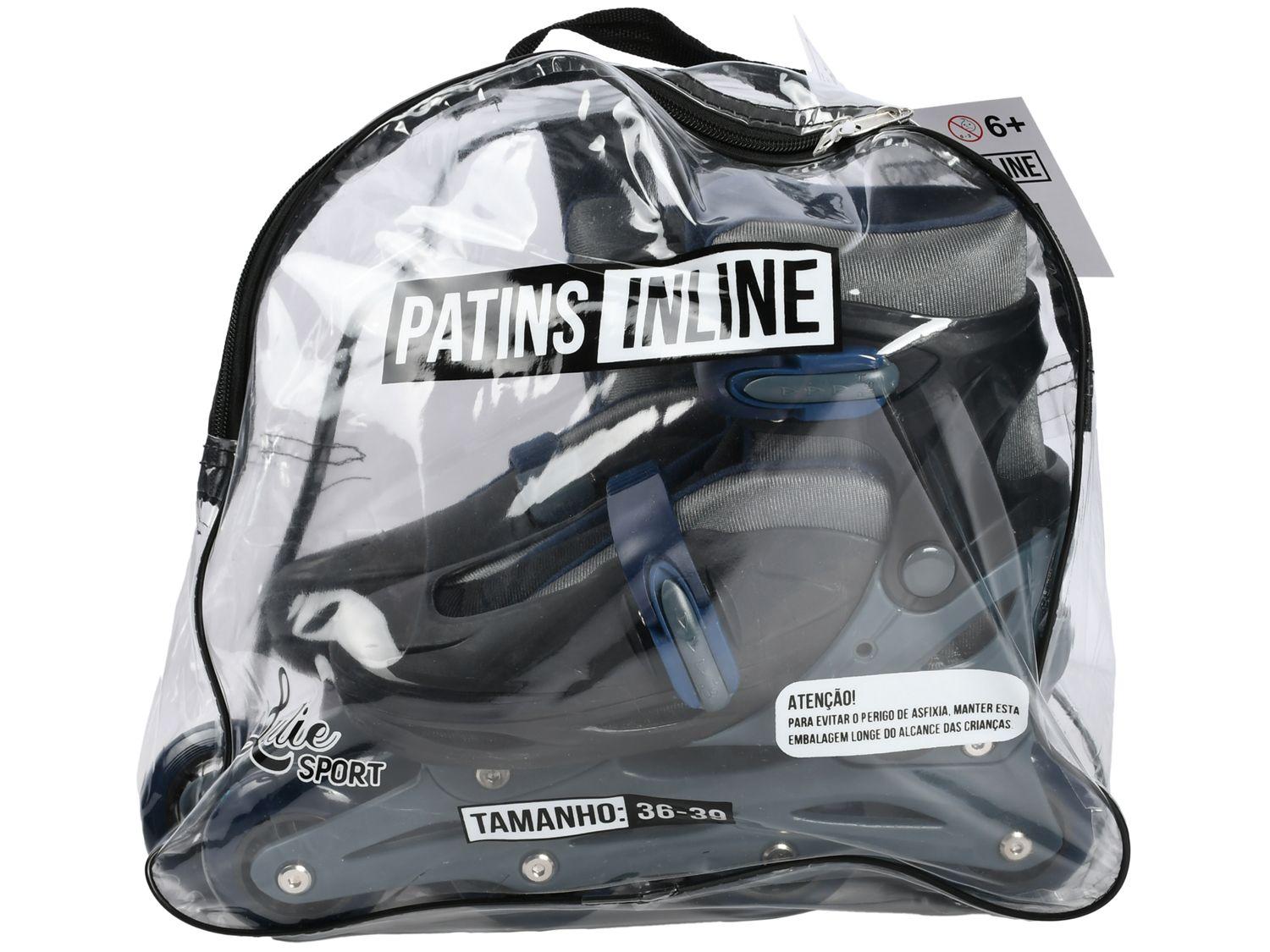 Patins in Line Lulie Sport ML008 Preto e Azul Escuro