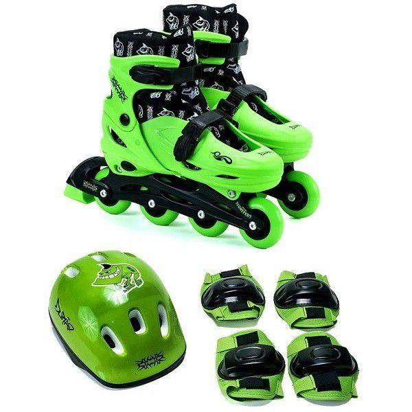 かわいい！ 4 Infantil Roller Patins Rodas KIT com Verde Line IN 組立キット（エンジン）