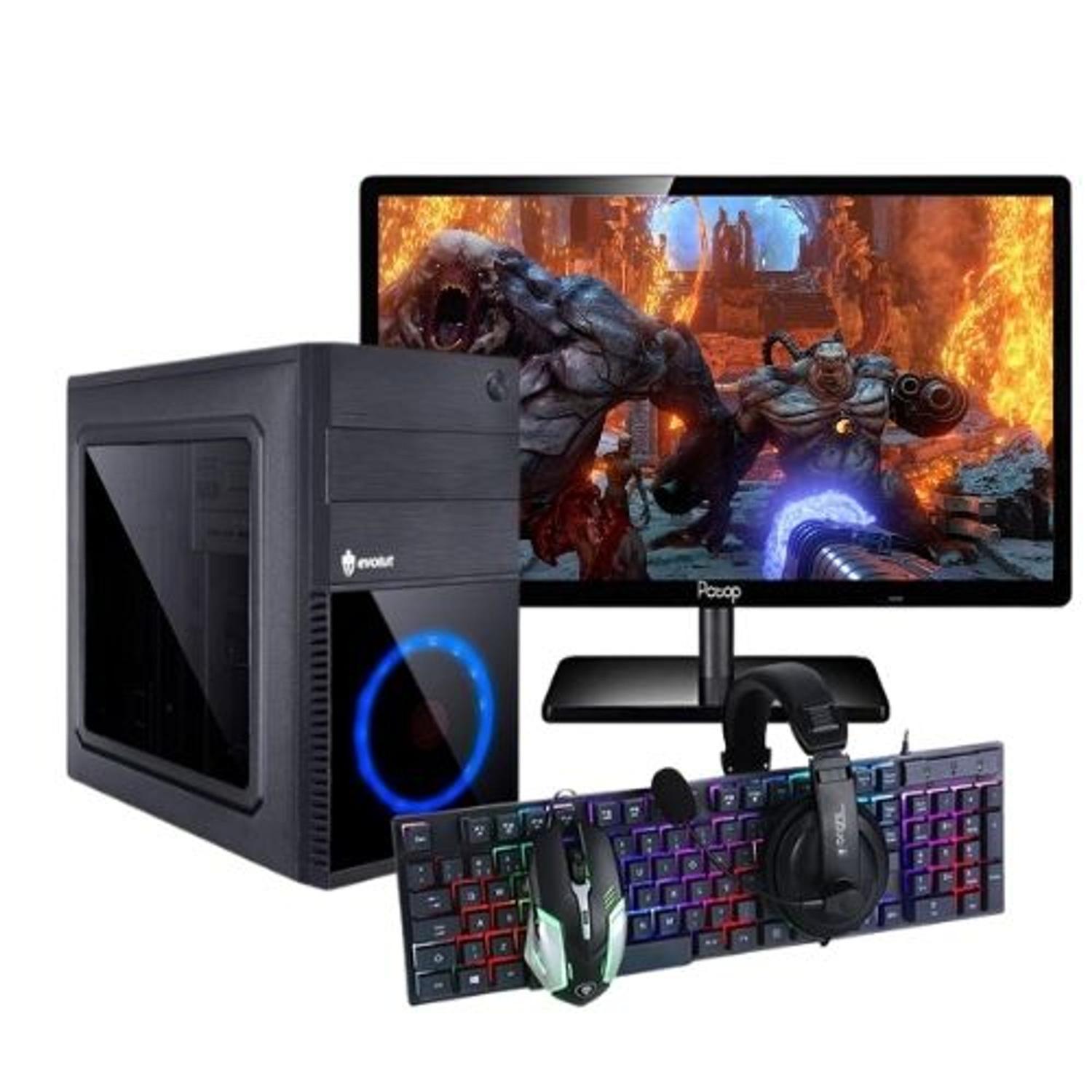 Pc Gamer Completo Barato Intel Core i5 8GB HD 500GB Placa de vídeo Geforce  2GB Monitor hdmi LED 19.5 Quantum moba – 3m's MKR