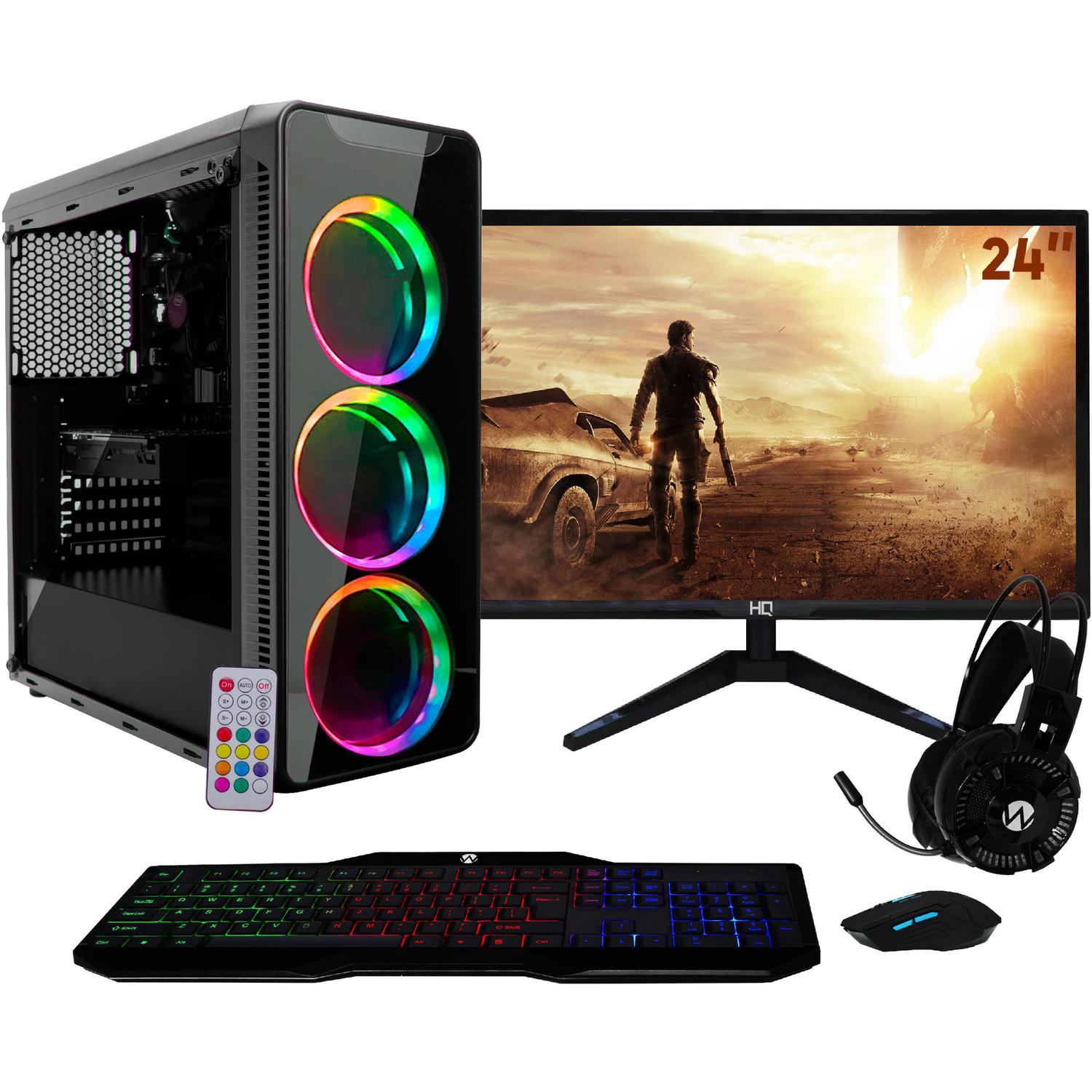 PC Gamer com Monitor LED 24” Full HD e Geforce GTX 1050Ti 4GB Intel