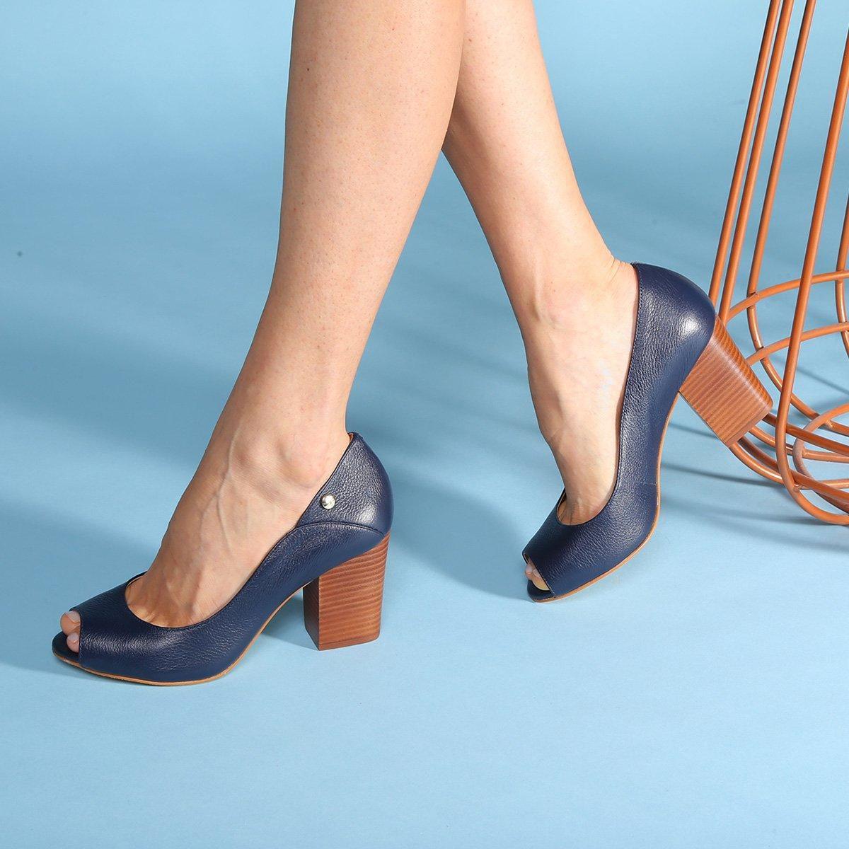 Peep Toe Couro Jorge Bischoff Salto Grosso Floater - Peep Toe - Magazine  Luiza