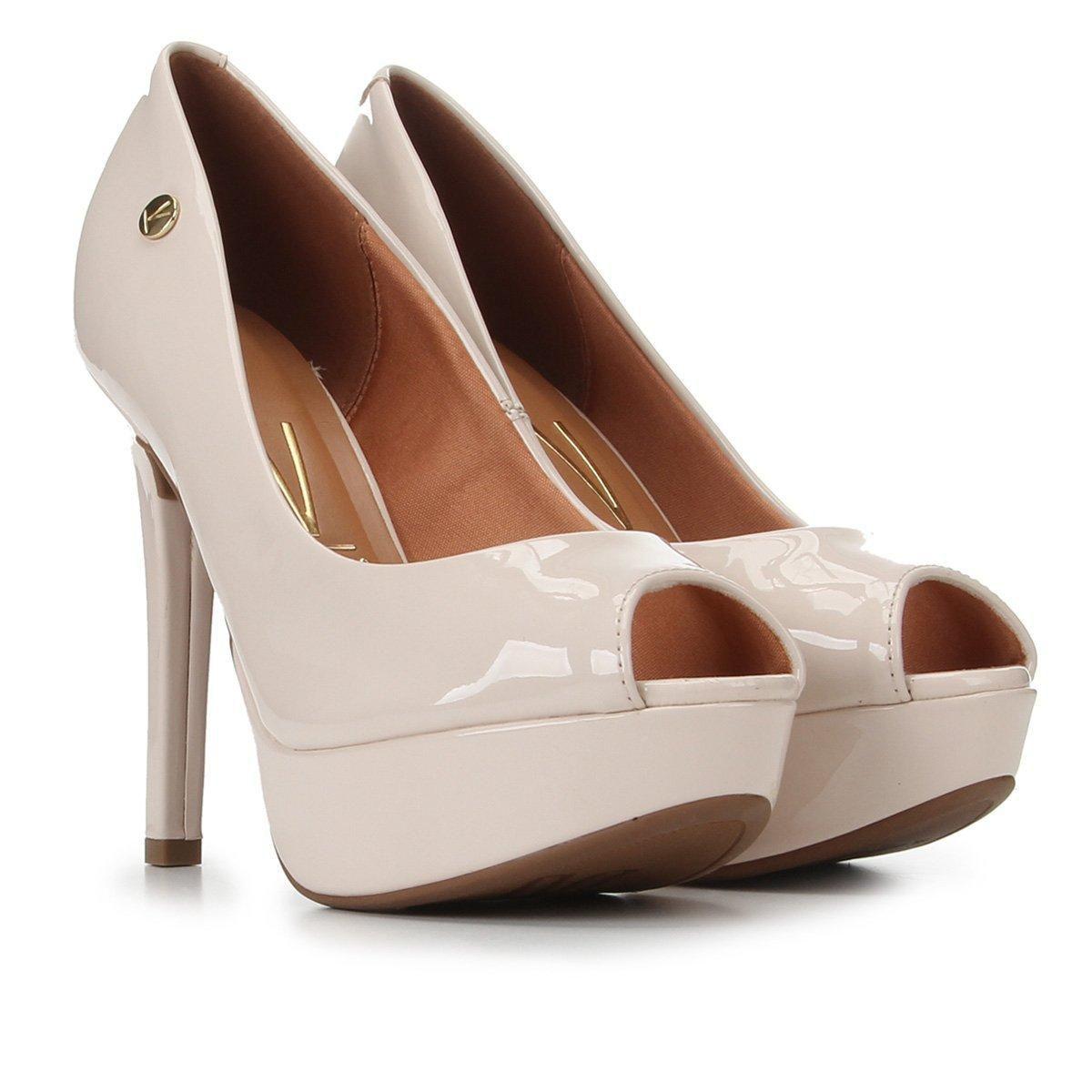 vizzano peep toe meia pata