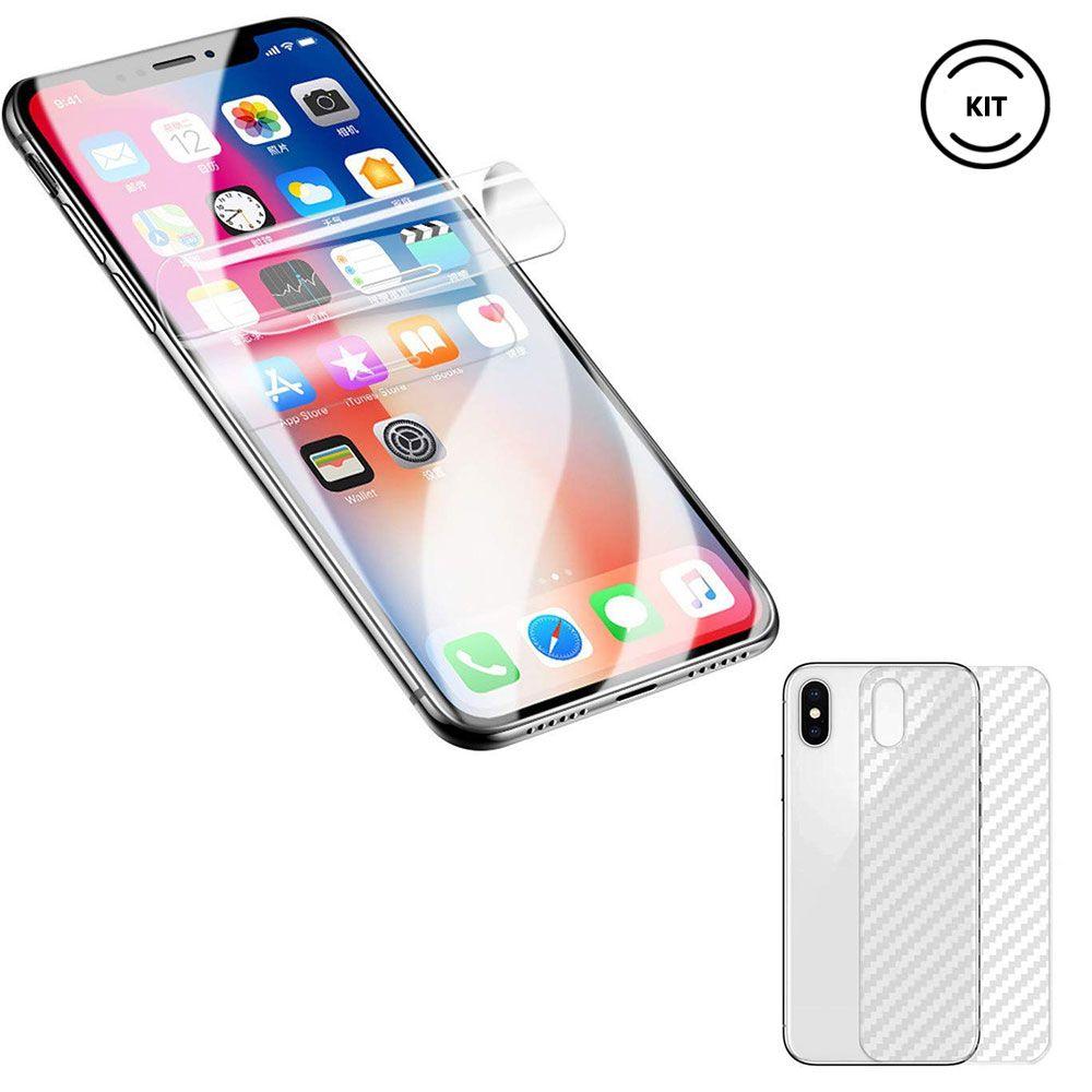 Película Gel Frente iPhone XR + Película Verso Traseira