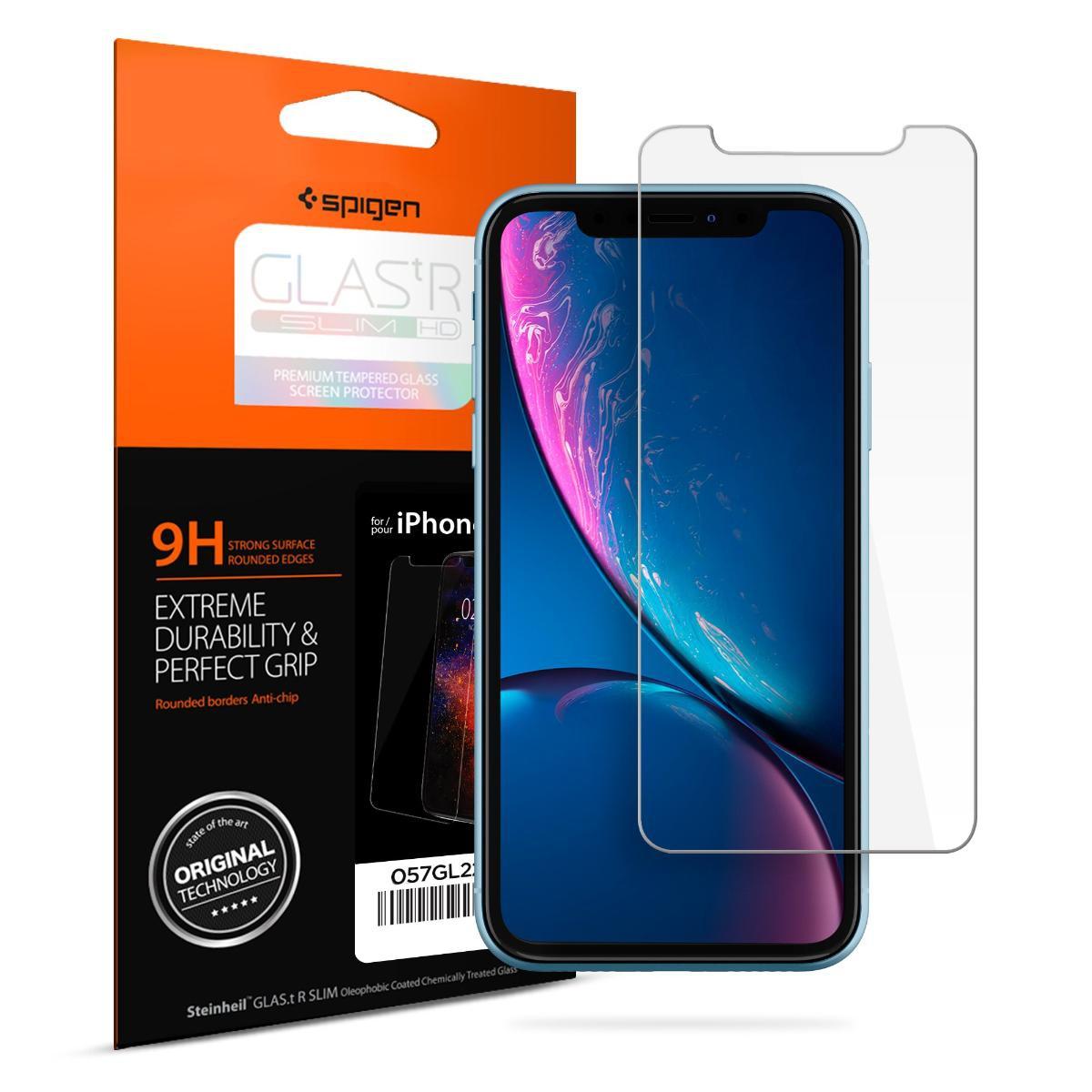 Pelicula Vidro Original Spigen Iphone XR Glas.TR Slim HD