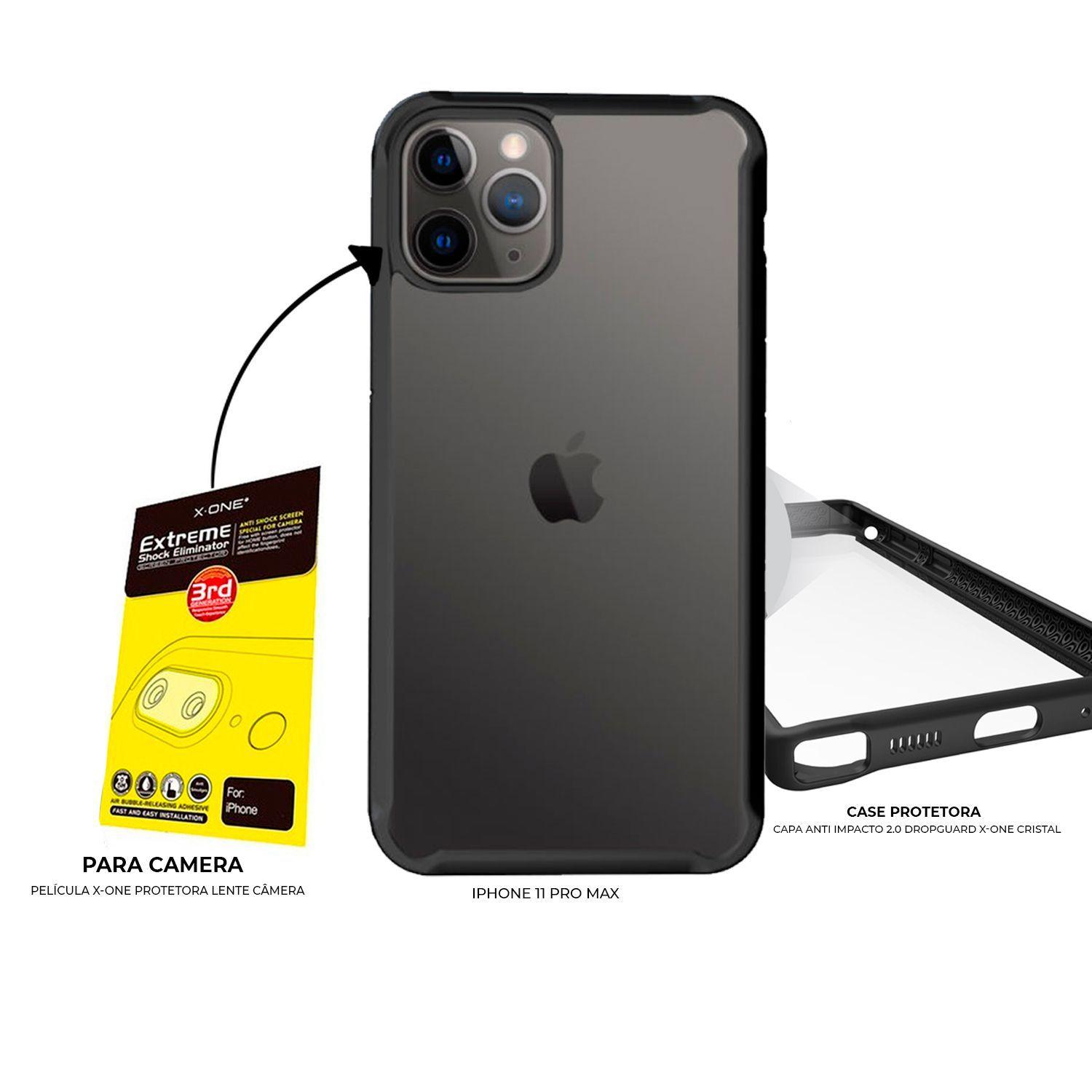 Películas 3D Camera + Case Dropguard 2.0 iPhone 11 Pro Max - X-one -  Película para Celular - Magazine Luiza