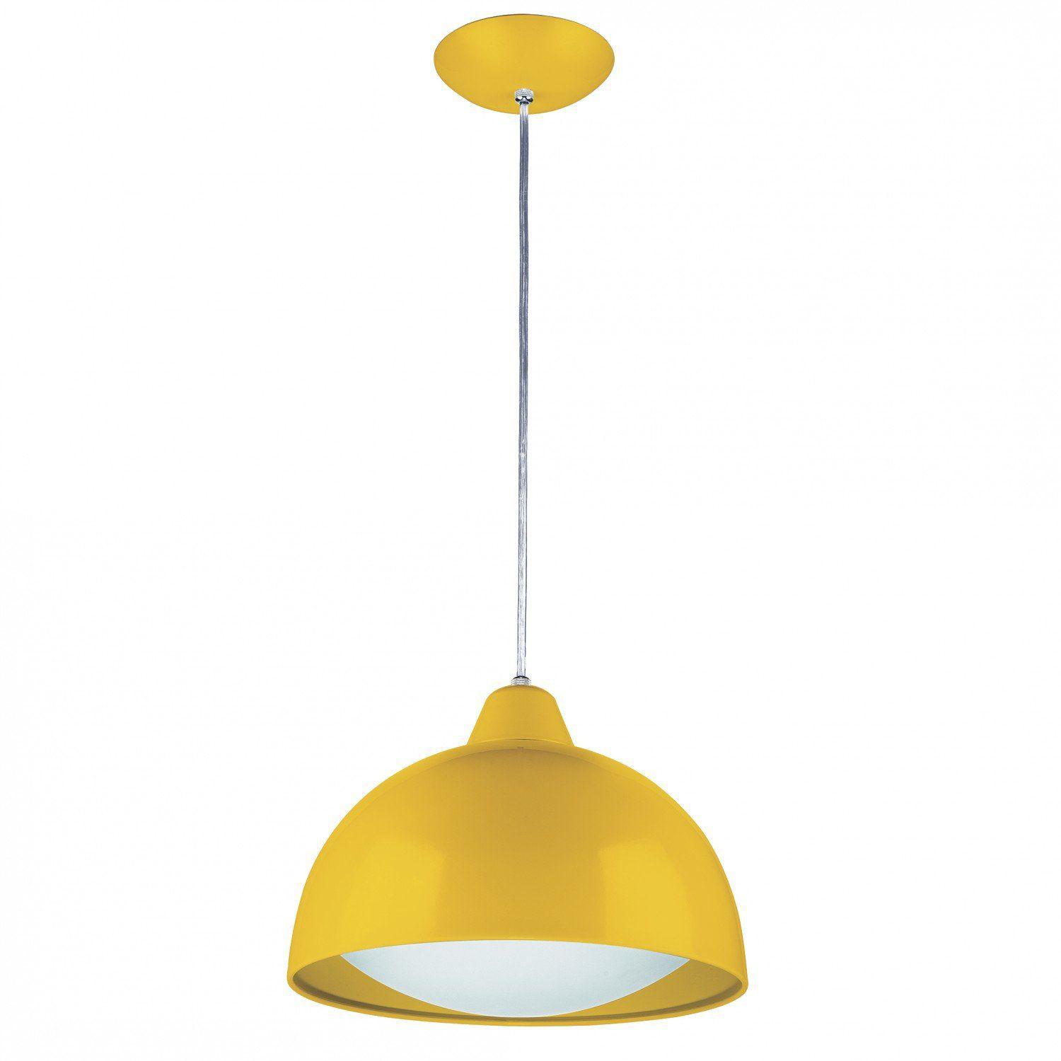 Pendente LED 15W Redondo Cores 3000K Luz Amarela Blumenau Amarelo