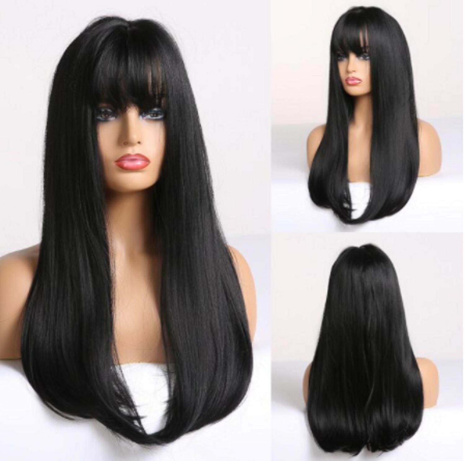 Peruca Lace Wig Lisa com franja Fibra Futura Natural 75cm P Peruca Lace Wig Lisa com franja Fibra Futura Natural 75cm P