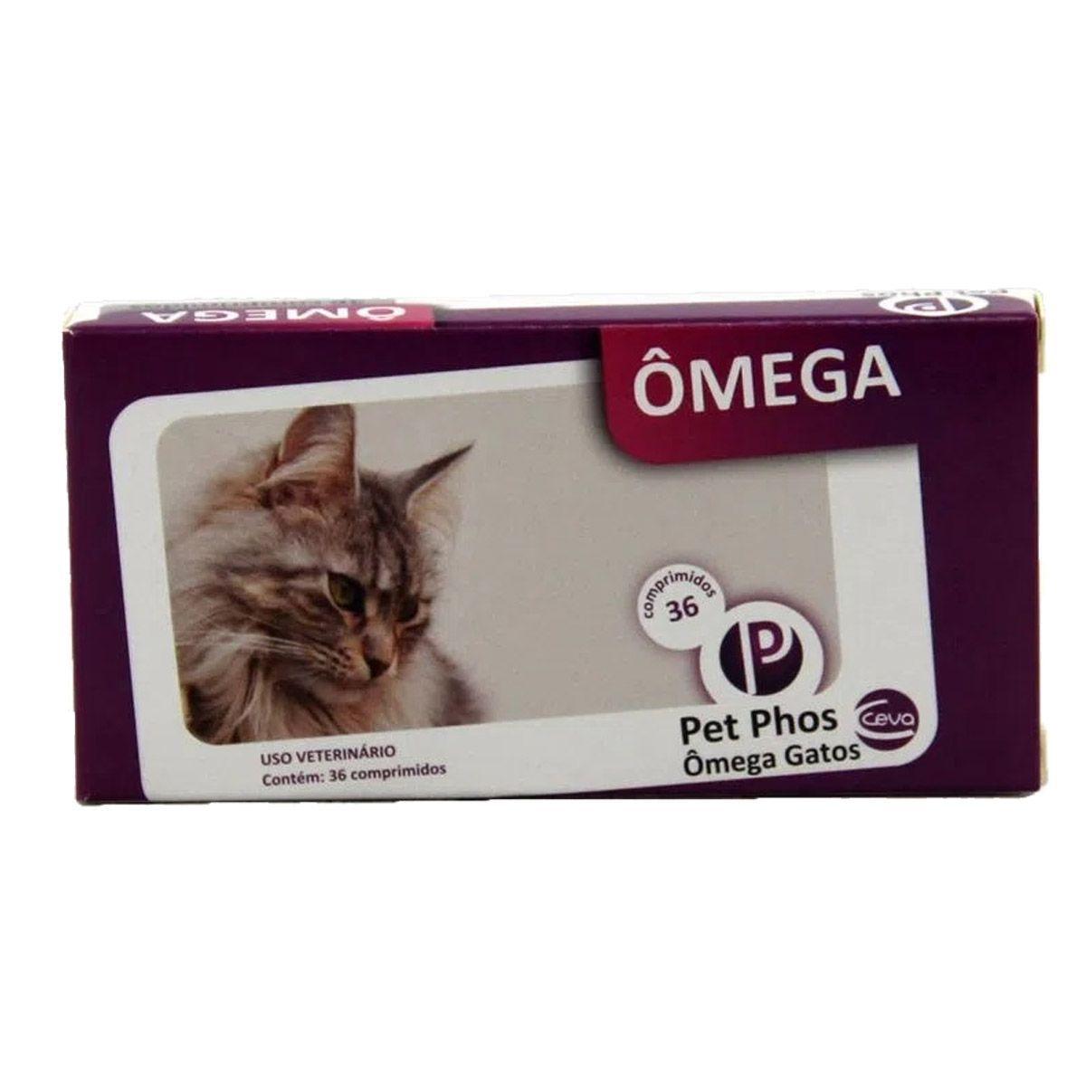 Pet Phos Ômegas Gatos 36 Comprimidos Ceva - Ômega 3 para Pet 