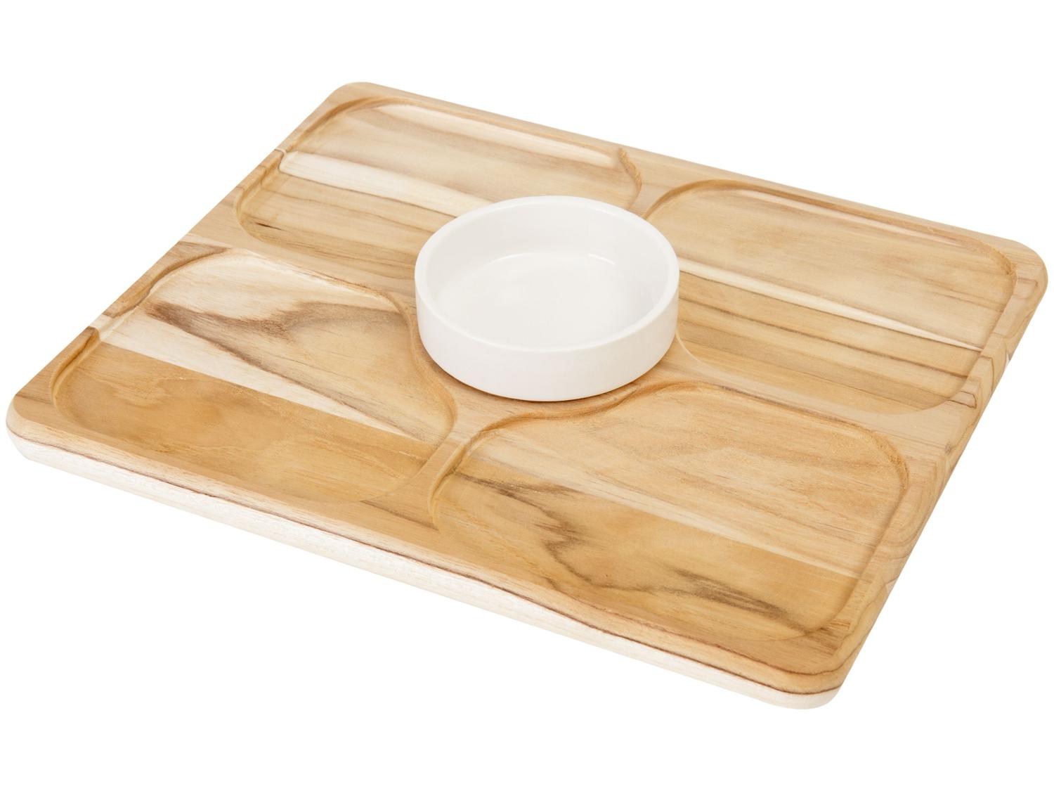 Petisqueira Porcelana com Pote Retangular