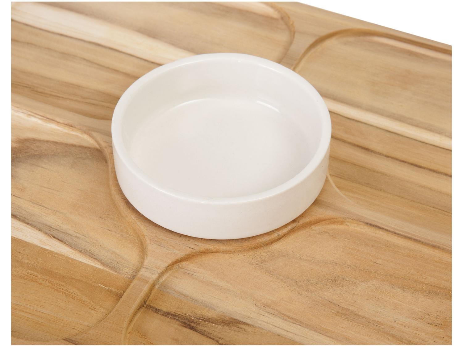 Petisqueira Porcelana com Pote Retangular
