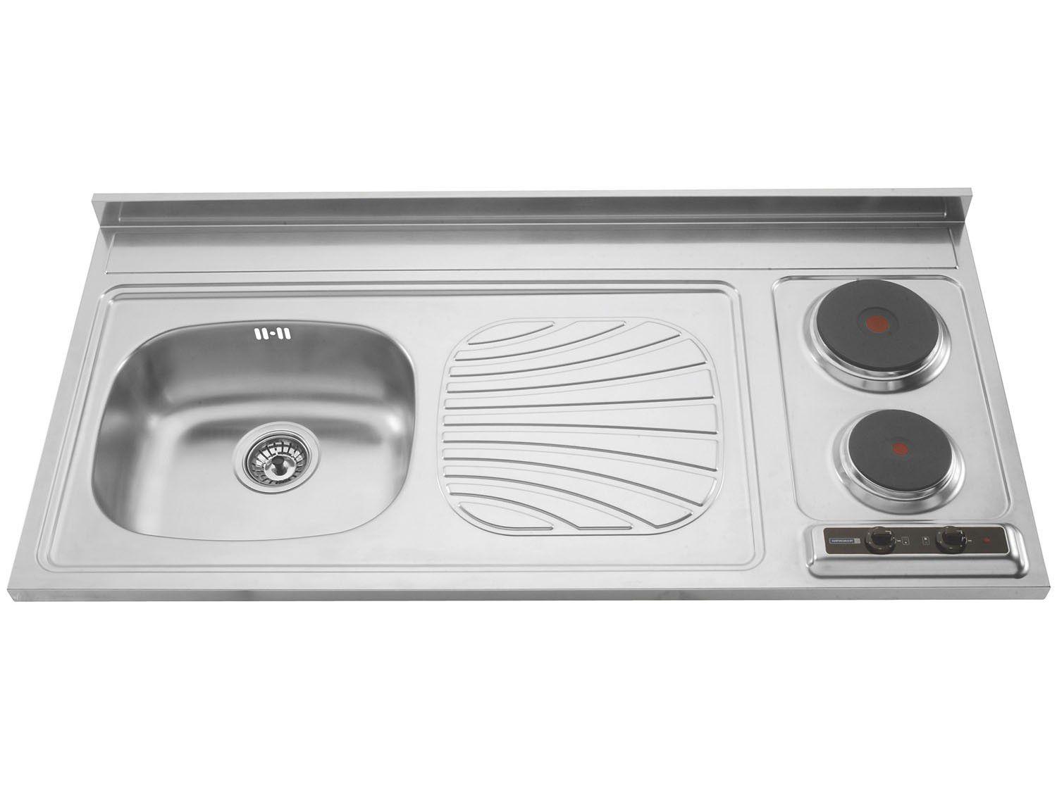 Pia com Cooktop 2 Bocas Elétrico Tramontina 93721 120x60cm com Cuba