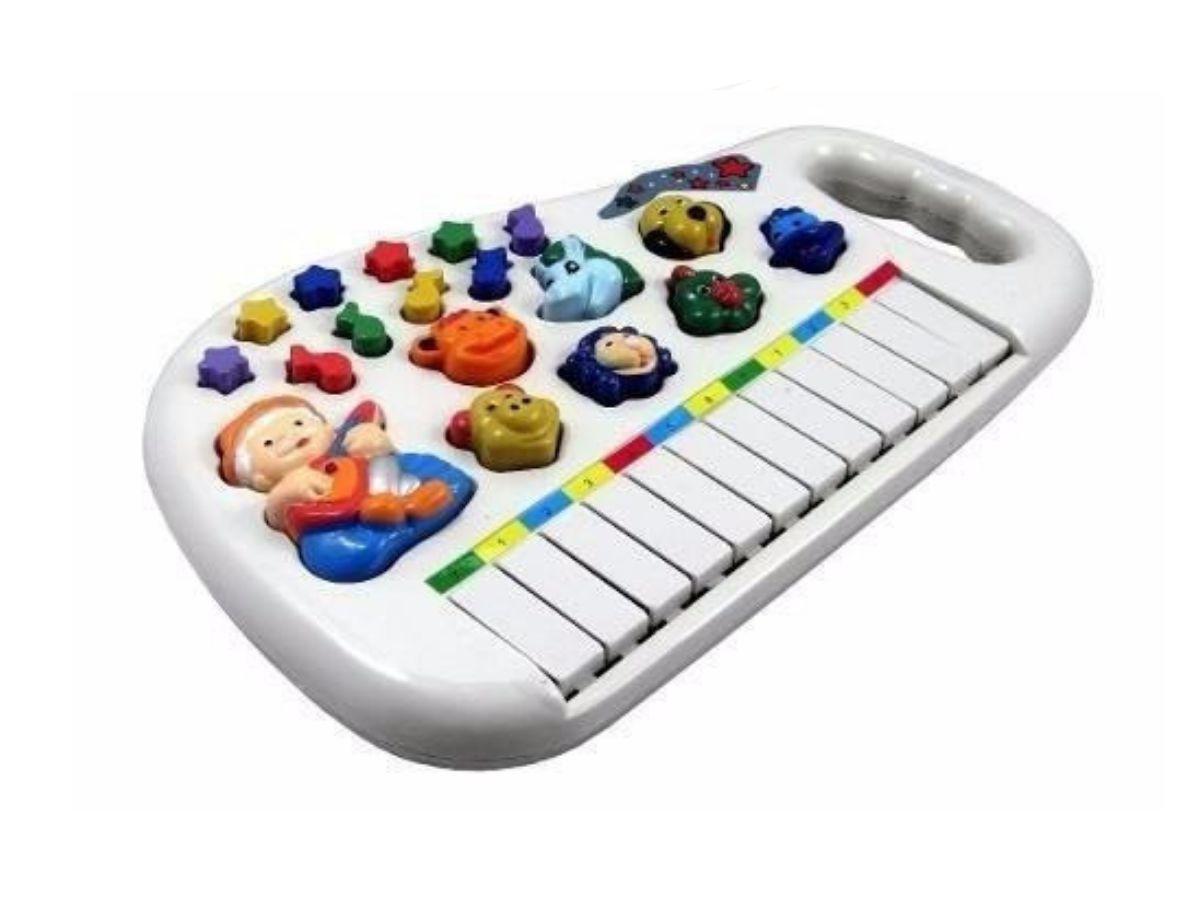 Pianinho Teclado Musical Infantil Som Luz Fazendinha Animais - Click  Compras Na Internet®