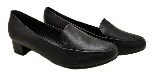 mocassim preto salto médio piccadilly