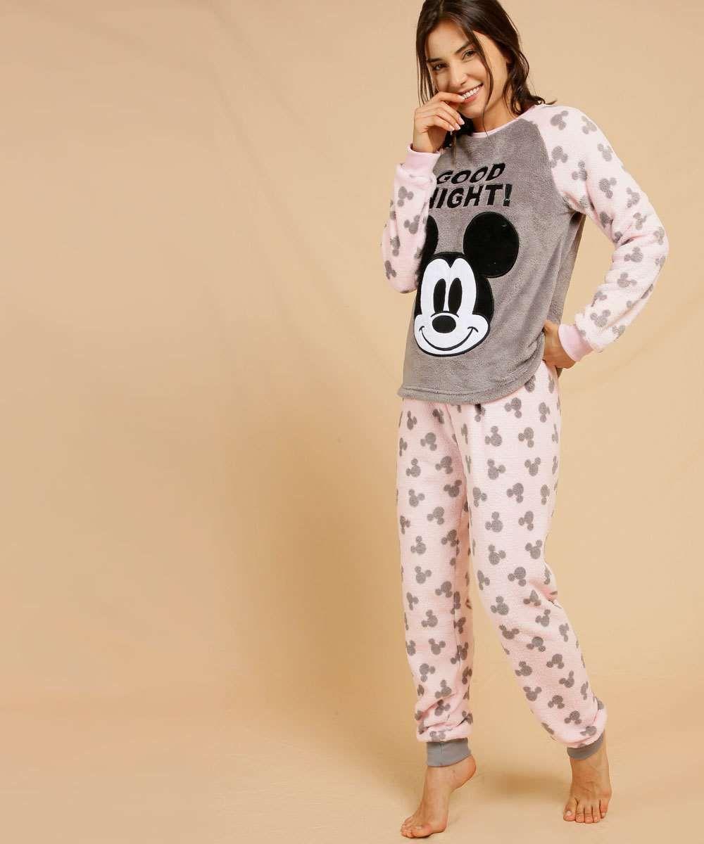 Pijama Feminino Fleece Mickey Manga Longa Disney - Pijama Feminino -  Magazine Luiza