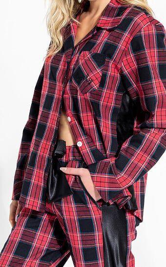 calça pijama xadrez feminina vermelho