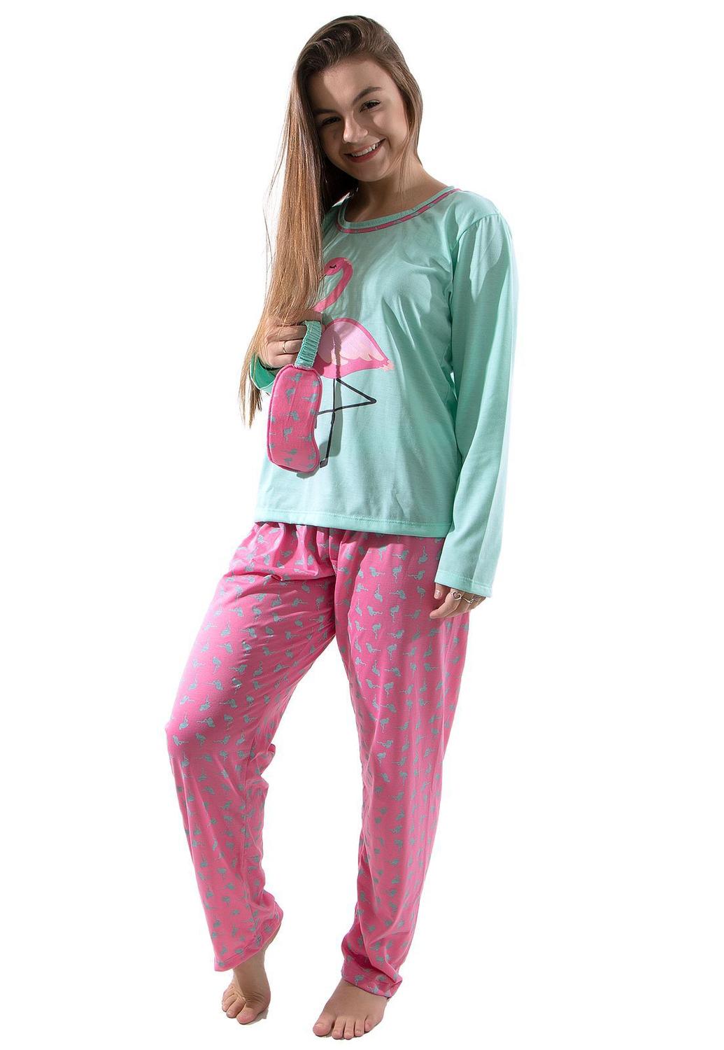 Pijama Flamingo Adulto Feminino Conforto Longo Inverno GG - 4 Estações - Pijama  Feminino - Magazine Luiza
