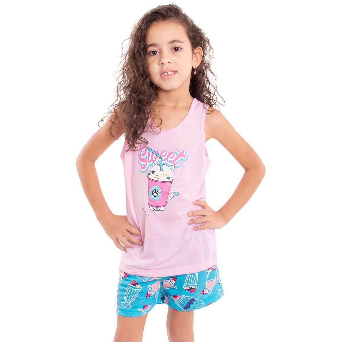 Pijama infantil de verão para menina Victory - Pijama Infantil - Magazine  Luiza