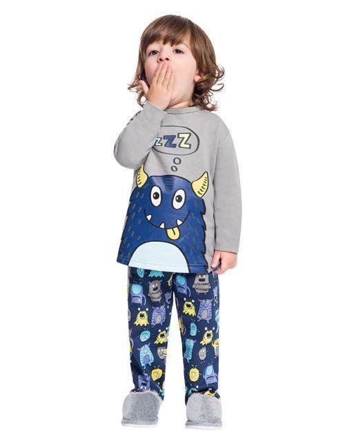 Pijama Infantil Menino Monstrinhos Em Moletom Brandili - Pijama Infantil -  Magazine Luiza