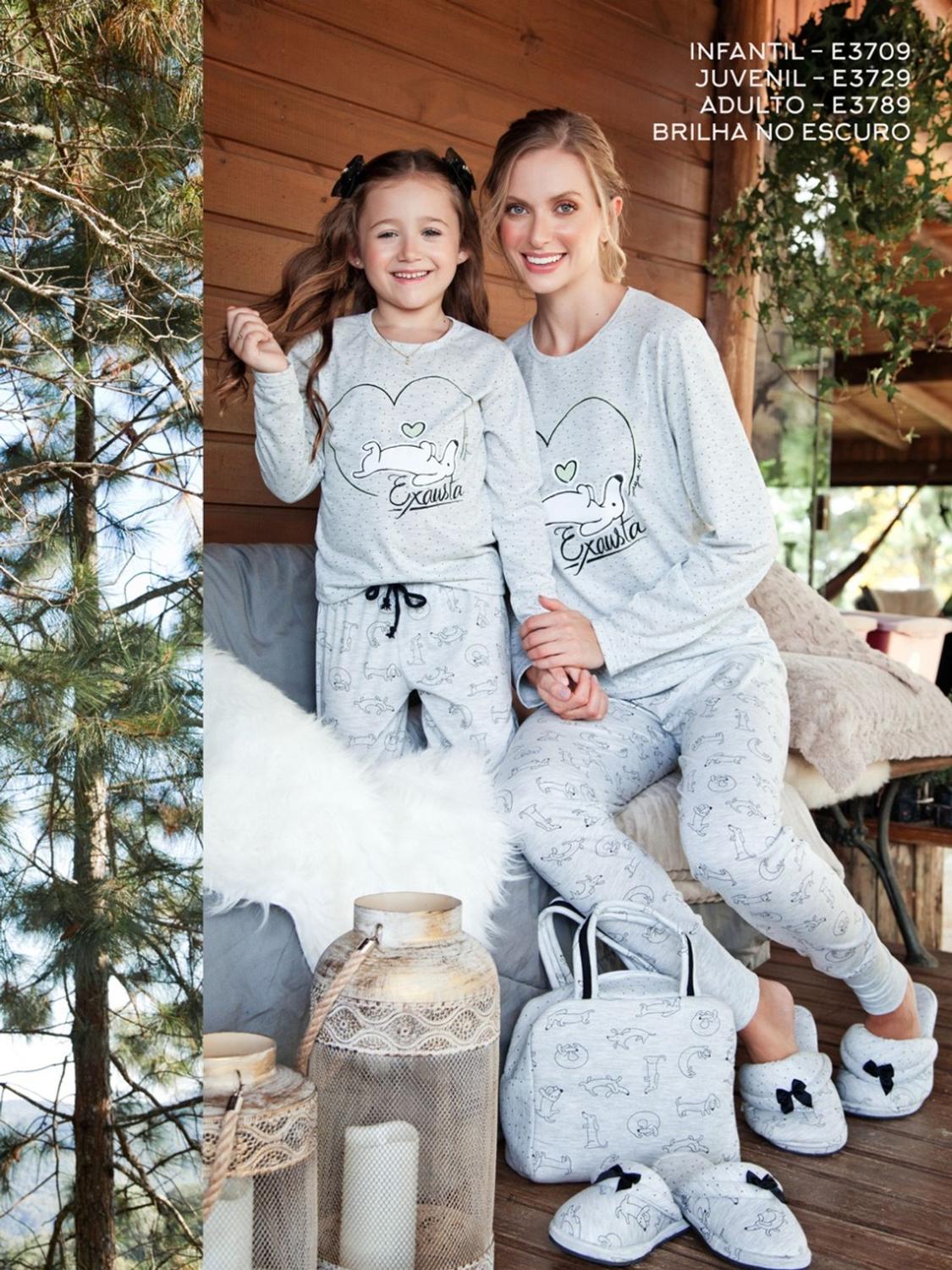 Pijama Inverno Juvenil Feminino Mãe e Filha - Brilha No Escuro Tamanho 14 -  Magia Mix - Pijama Feminino - Magazine Luiza