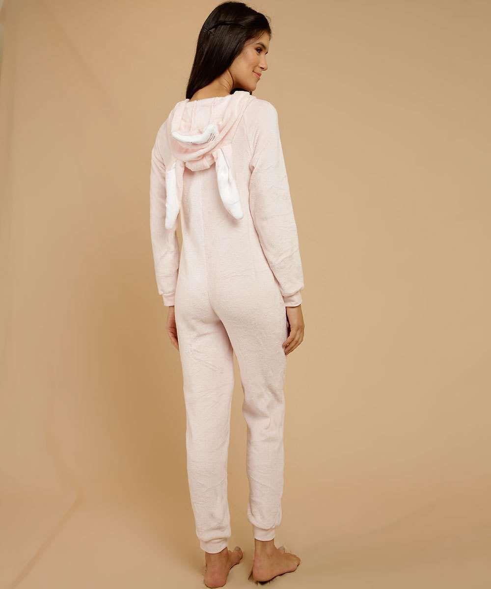 Pijama Feminino Macacão Fleece Capuz Unicórnio Manga Longa Marisa | Marisa