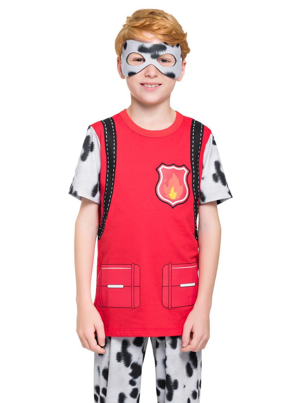 Pijama Manga Curta com Calça - Cão Bombeiro - Veggi - Pijama Infantil -  Magazine Luiza