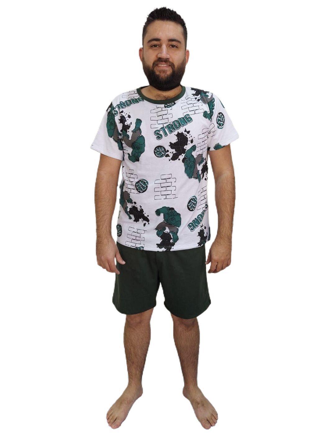 Pijama Masculino Manga Curta Estampa Hulk - Noite Bela - Roupa Íntima  Masculina - Magazine Luiza