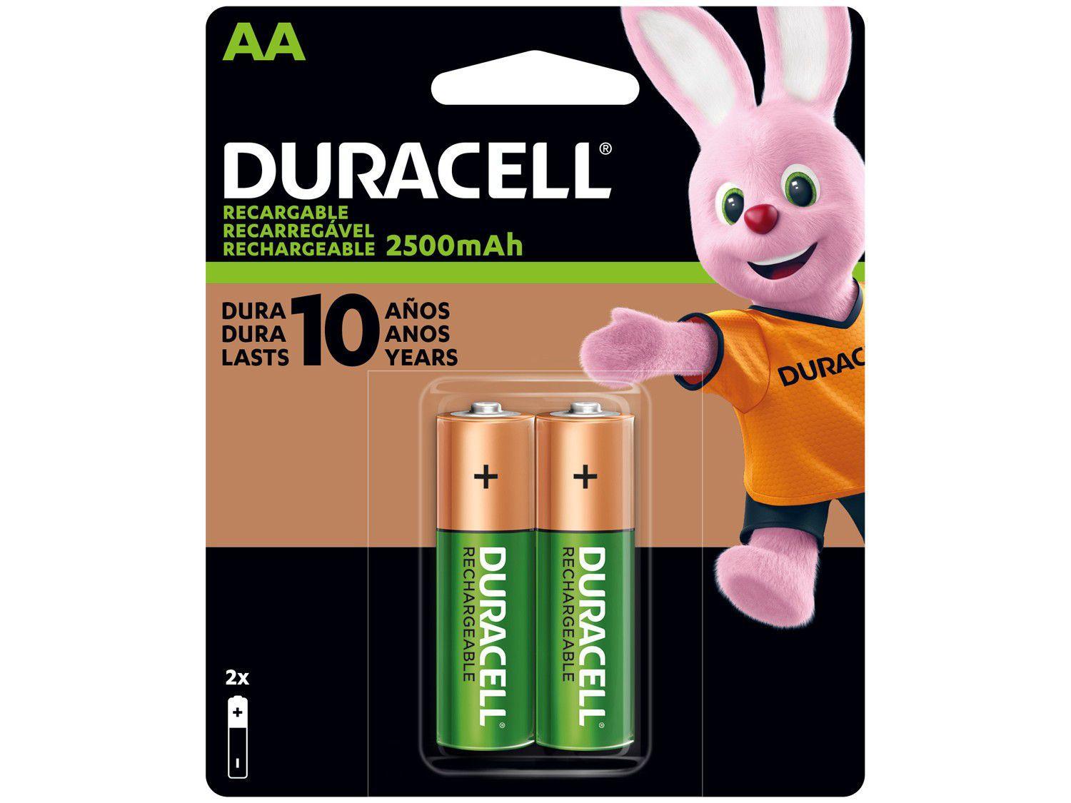 Pilha Recarregável AA Alcalina 2 Unidades - Duracell - Pilhas ...