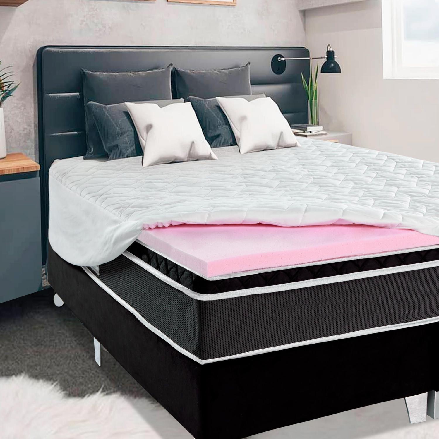 Pillow Top De Espuma Soft D40 com Capa Percal E Zíper Casal BF