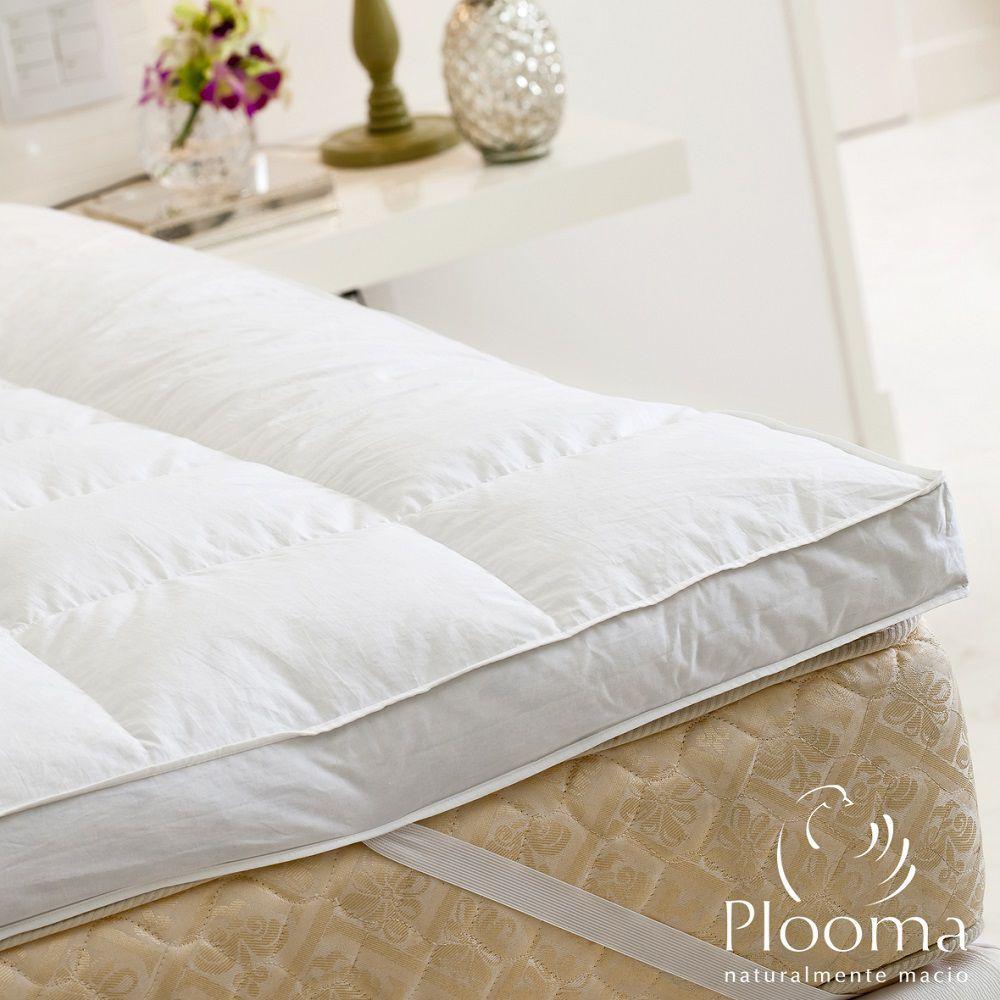 Pillow Top Plooma Solteiro 80 Penas 20 Plumas de Ganso Nomite