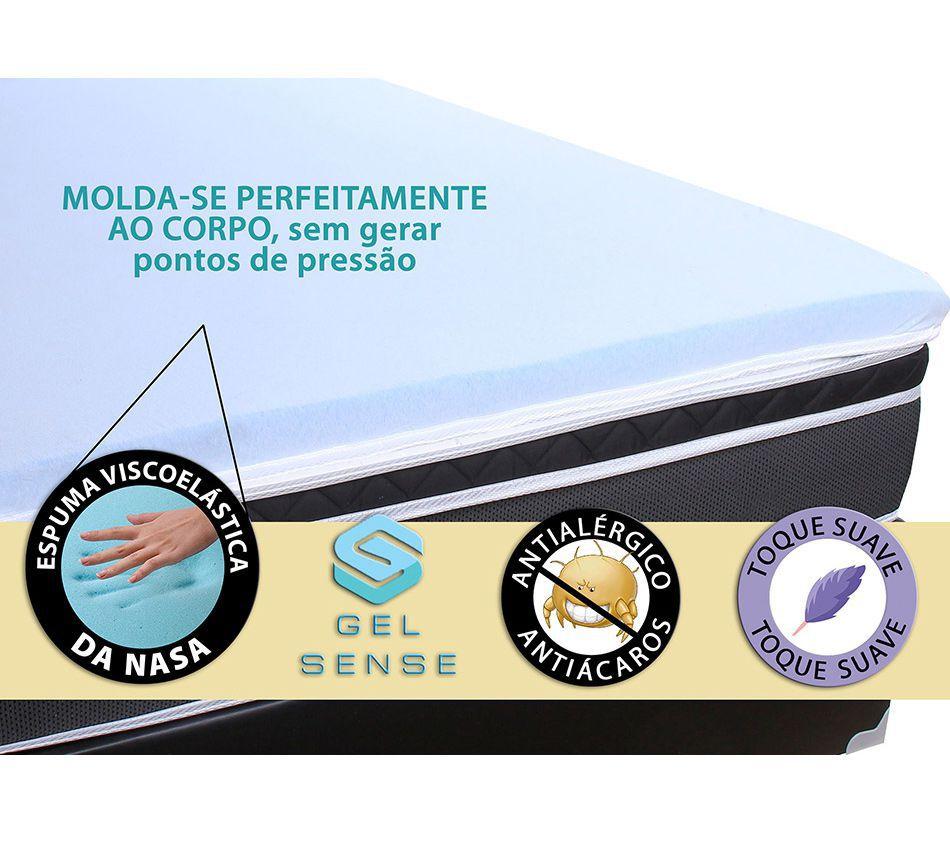 Pillow Top Queen De Espuma 6cm Viscoelástico Gel Sense Da Nasa Bf