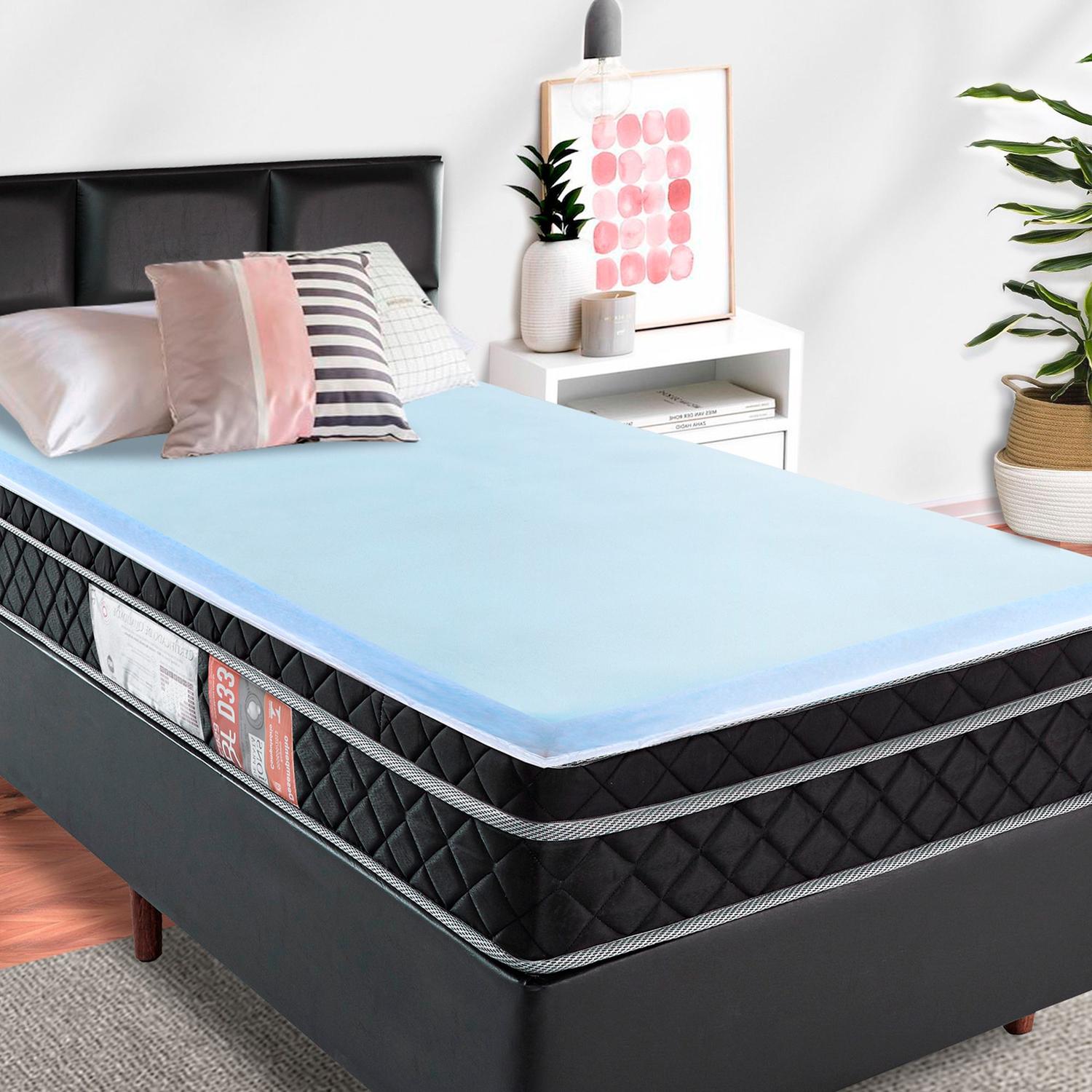 Pillow Top Solteirão de Espuma 6cm Viscoelástico Gel da Nasa Bf