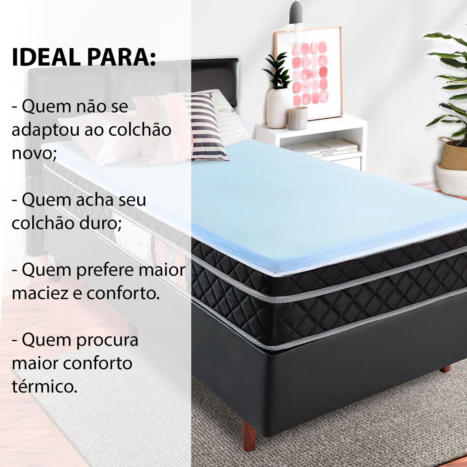 Pillow Top Solteirão Espuma da Nasa Viscoelástico Extra Conforto Maciez