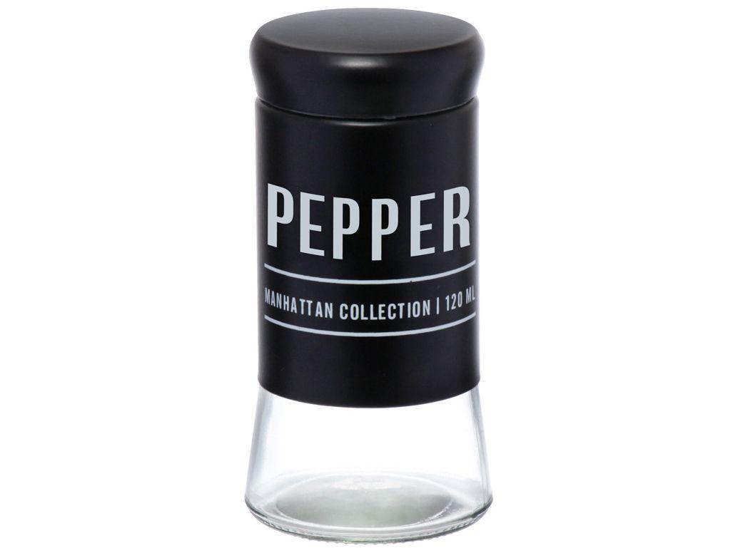 Pimenteiro de Vidro Inox e Plástico de Mesa Hauskraft Manhattan