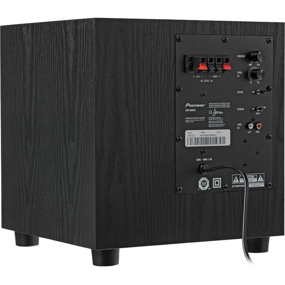 Pioneer SW8MK2 Subwoofer ativo 8” 100 watts 110V Preto Caixas de Som