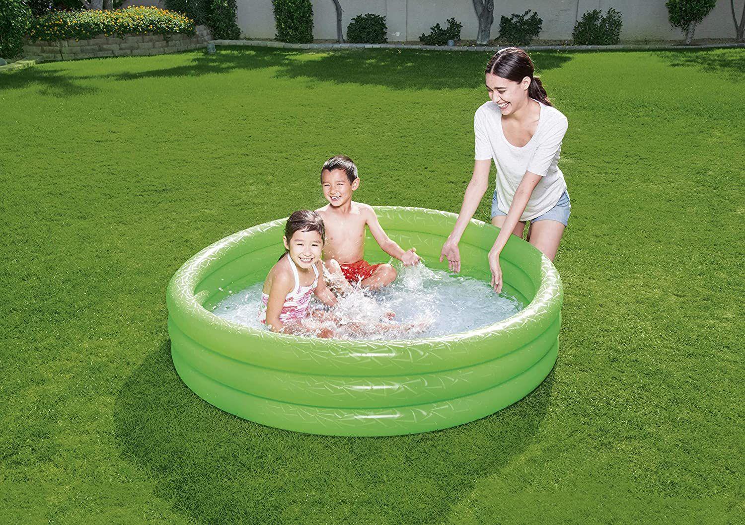 Piscina de criança inflável infantil redonda praia verão 101 Litros ...