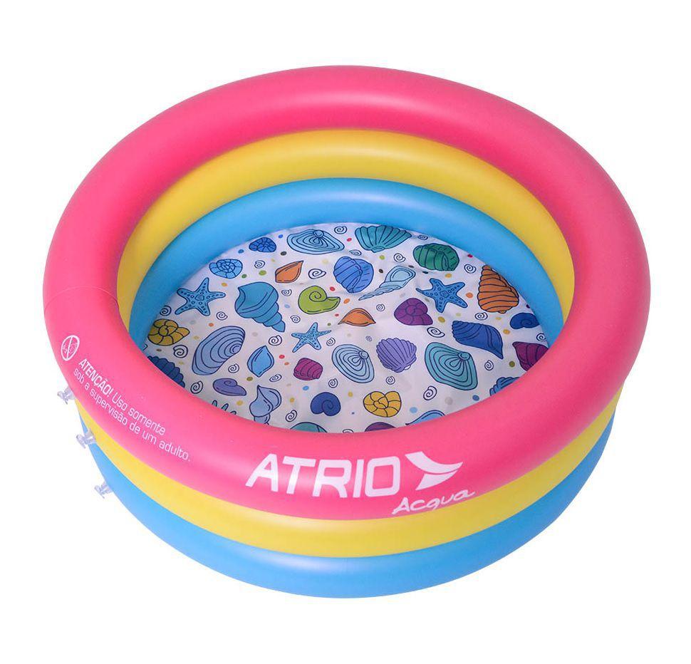 Imagem de Piscina Inflável Infantil 88 Litros 76x25cm Conchas Box de Banheiro Átrio ES299