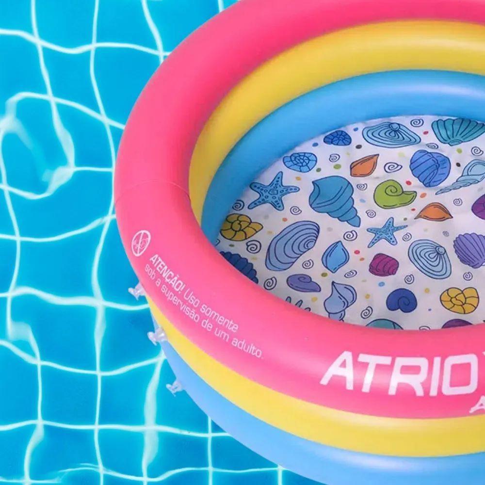 Imagem de Piscina Inflável Infantil 88 Litros 76x25cm Conchas Box de Banheiro Átrio ES299