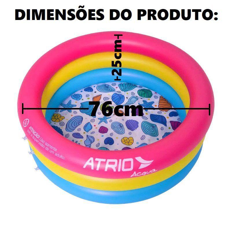 Imagem de Piscina Inflável Infantil 88 Litros 76x25cm Conchas Box de Banheiro Átrio ES299
