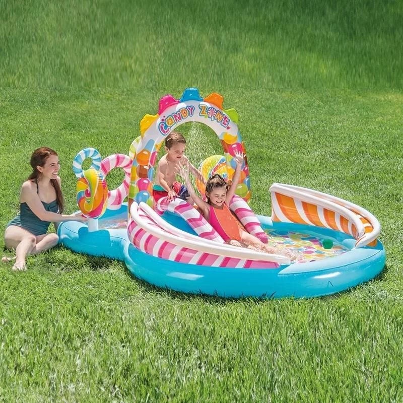 Piscina inflável infantil playground candy zone 206 litros intex Clearance