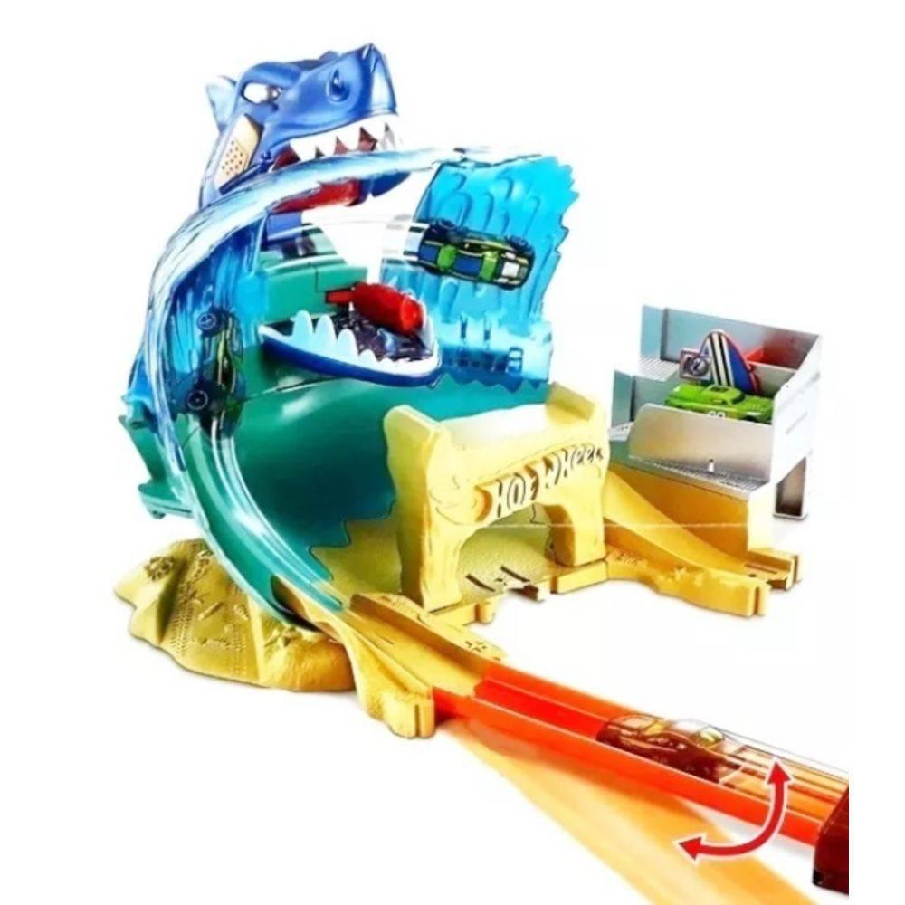 Pista Ataque do Tubarão City Hot Wheels FNB21 Mattel Pistas Magazine Luiza