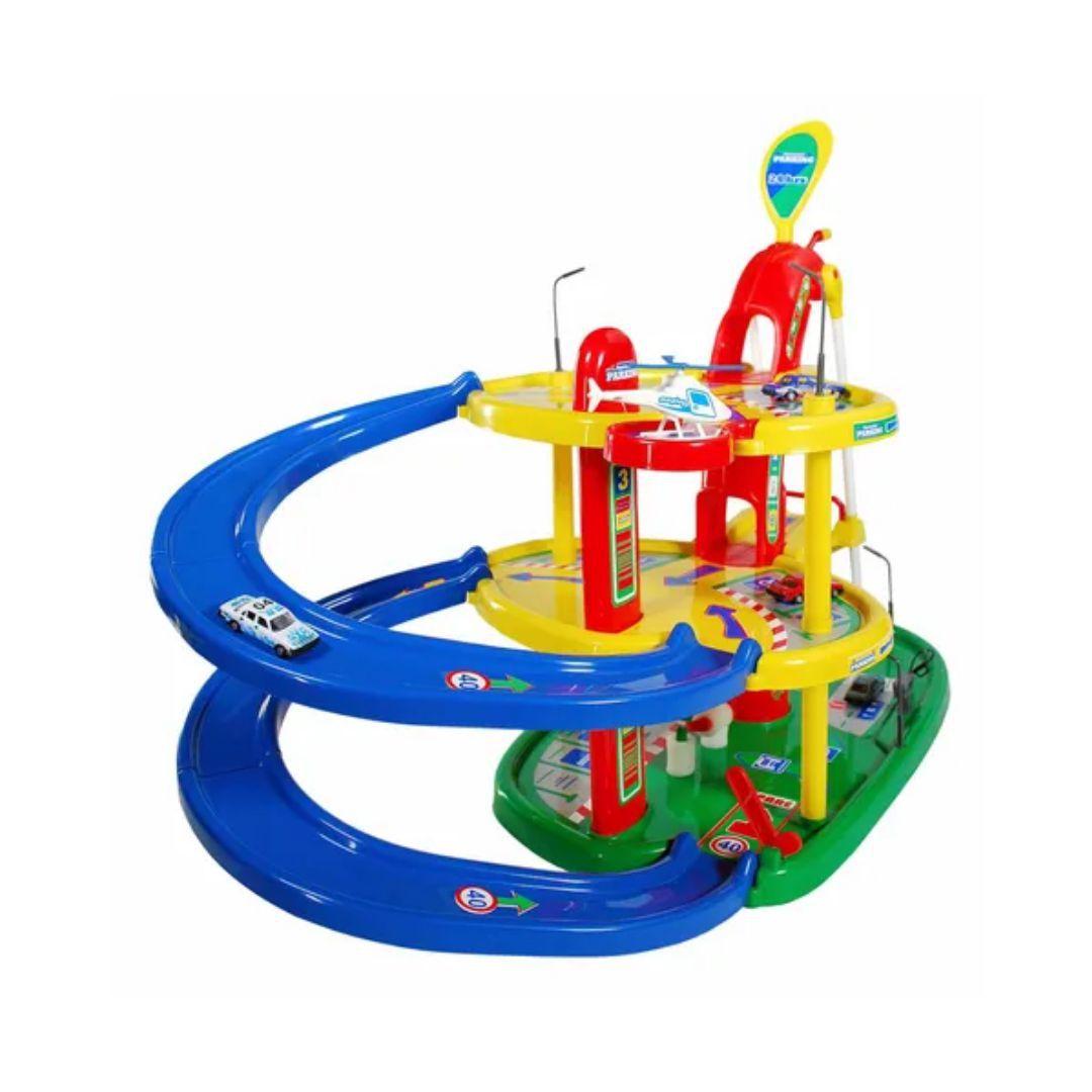 Pista de brinquedo fantastic parking articulada com carrinhos e ...