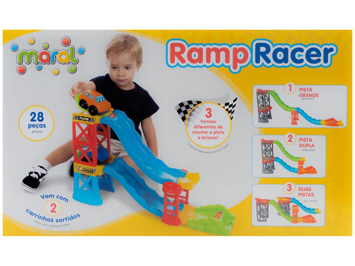 Super Pista Com 2 Carrinhos Ramp Racer 28 Peças - Maral