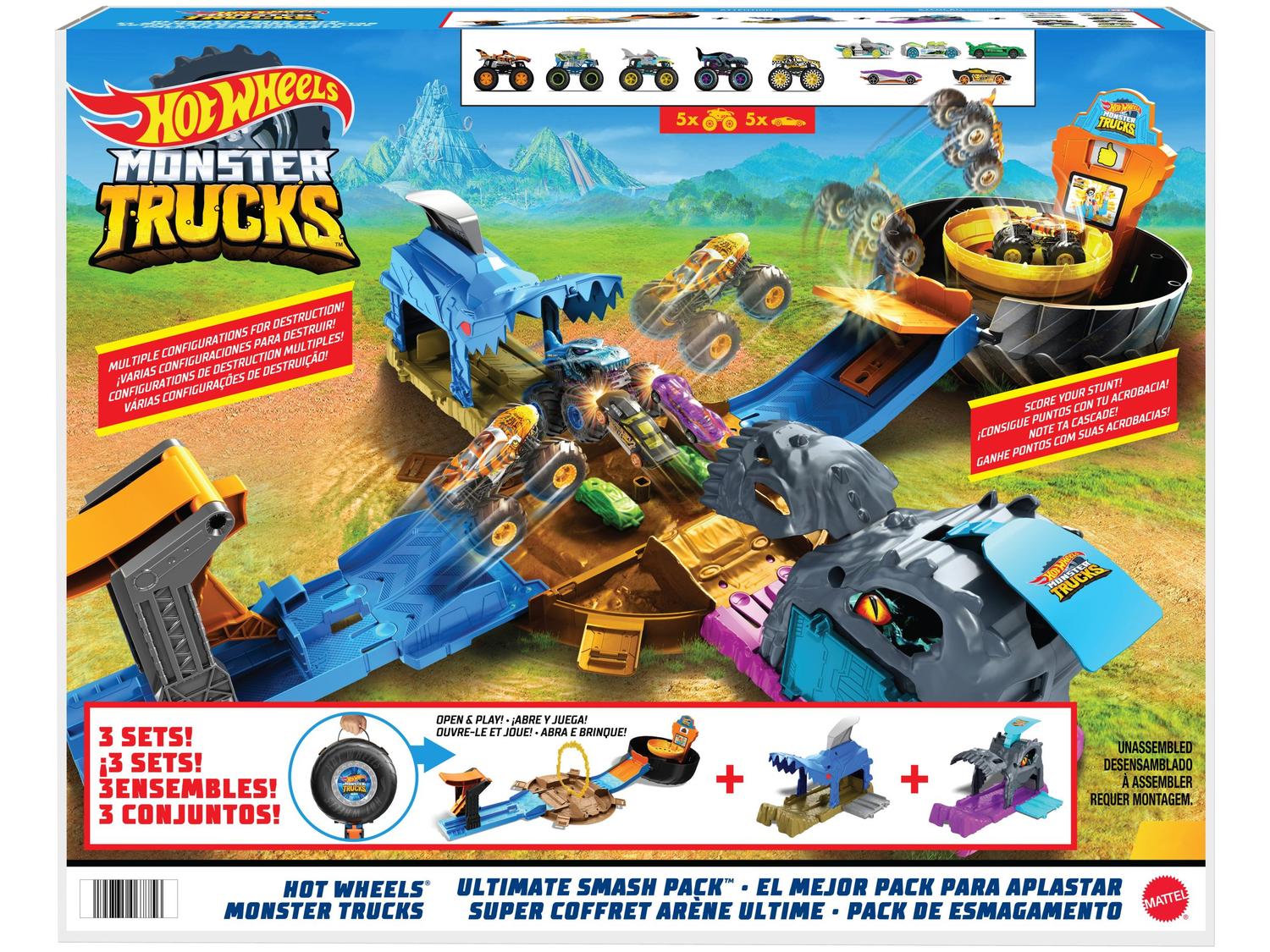 Pista Hot Wheels Monster Trucks Pack de Esmagamento Mattel