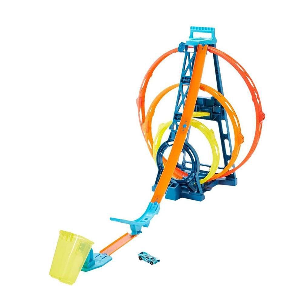 Pista Hot Wheels - Track Builder - Kit Triple Looping - Mattel - Pistas ...
