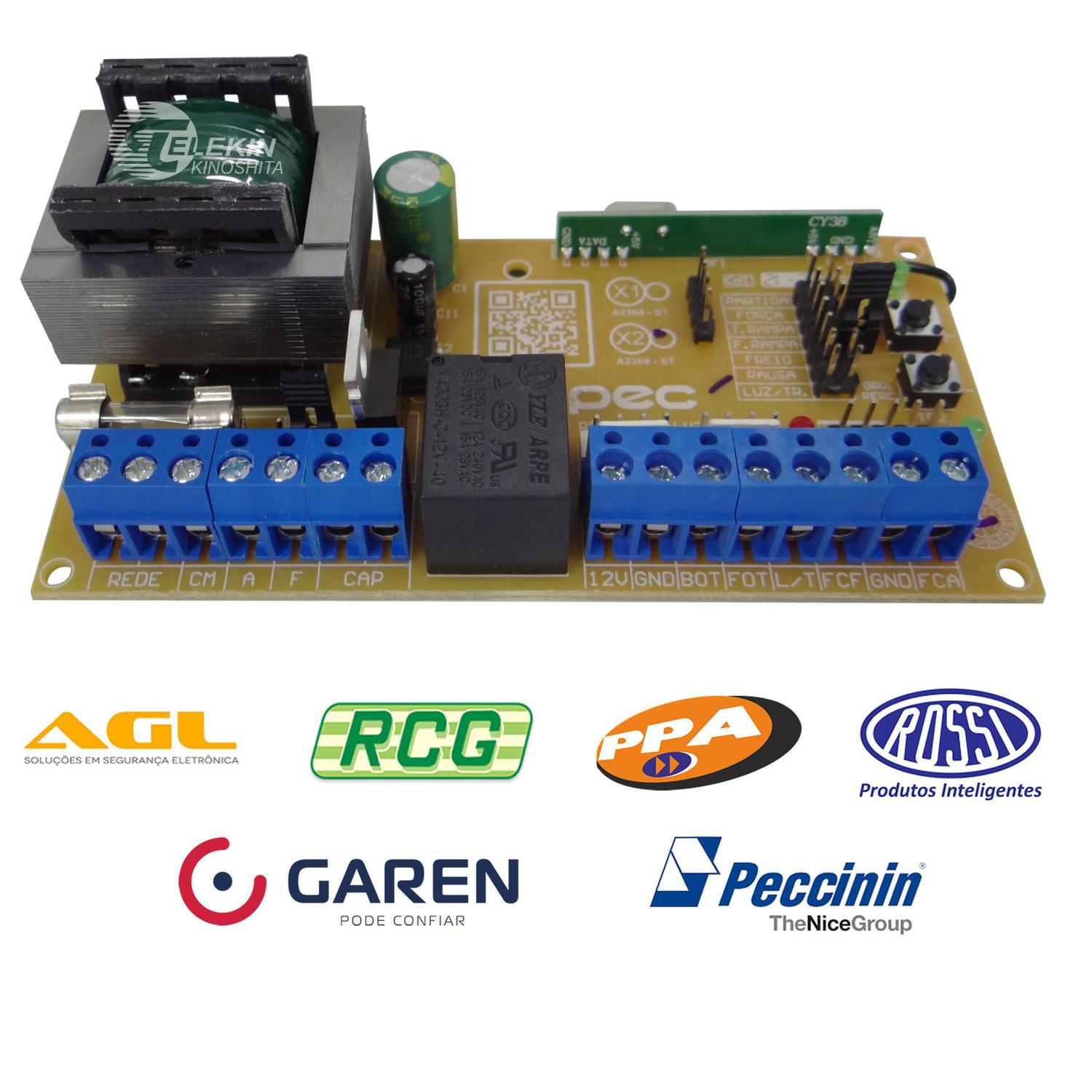 Placa Central de Comando Para Motor de Portão Universal X2 PPA RCG Garen  AGL Ipec, Magalu Empresas