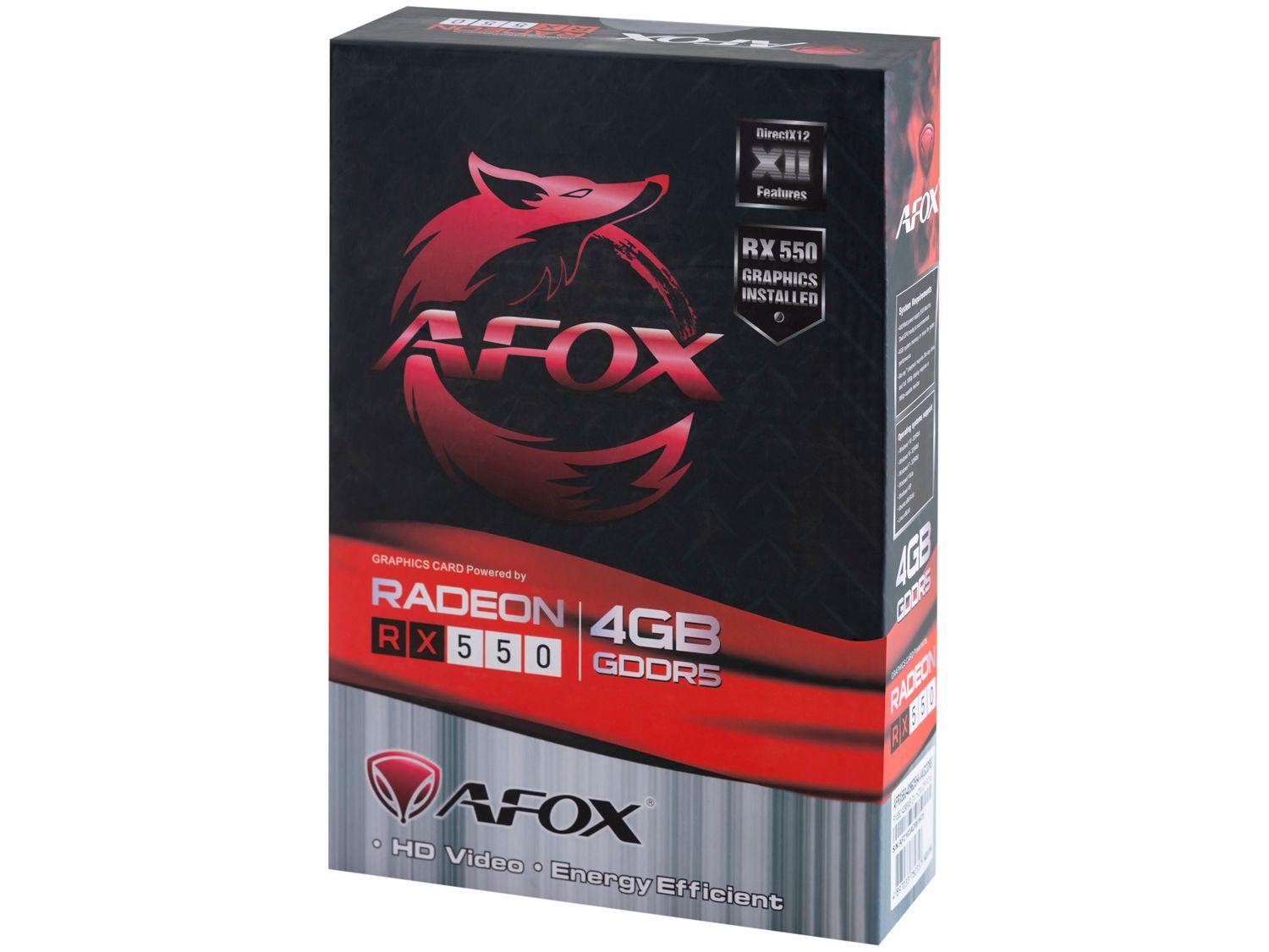 Placa de Vídeo Afox Radeon RX 550 4GB