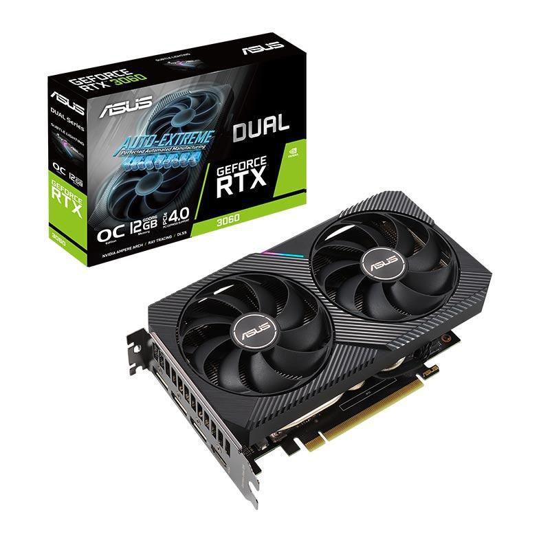 Placa de Video Asus GeForce RTX 3060 OC 12GB GDDR6 Dual 192 Placa de Video Asus GeForce RTX 3060 OC 12GB GDDR6 Dual 192