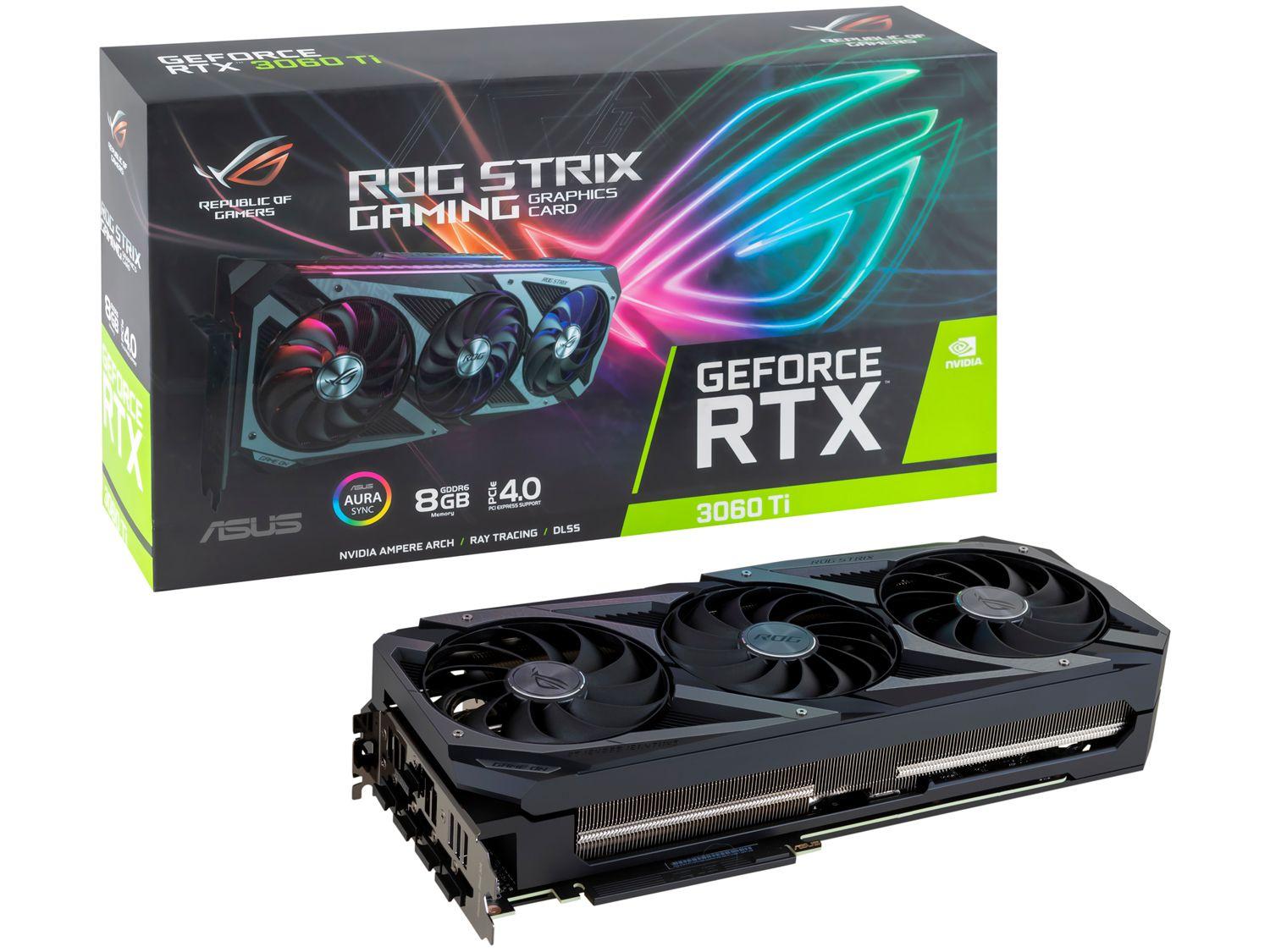 Placa de Vídeo Asus NVIDIA GeForce RTX 3060 Ti - 8GB GDDR6 Placa de Vídeo Asus NVIDIA GeForce RTX 3060 Ti - 8GB GDDR6